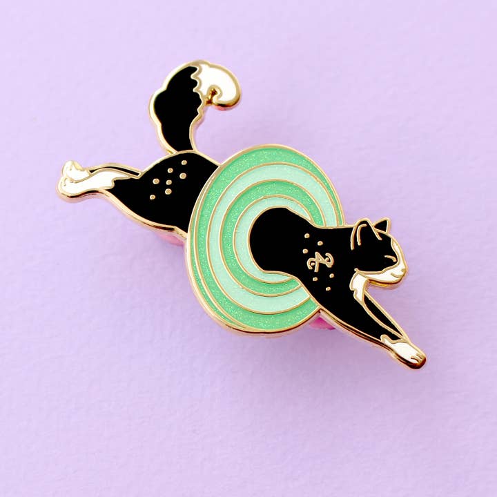 Glitter Punk - Wholesale Lapel Pin/Button - Space Portal Cat Enamel Pin – Cosmic Cats Collection