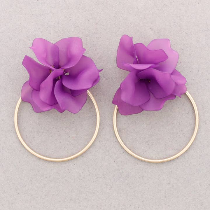 Sonata – Großhandel Click-Button-Schmuck – Druckohrringe aus Kunstharz mit Blütenblättern12