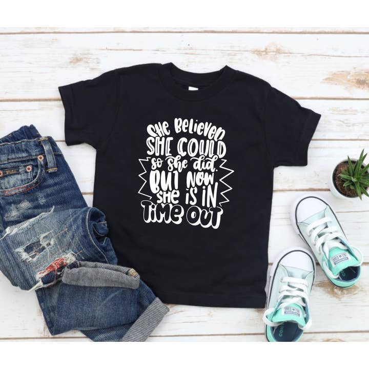 T-shirt pour tout-petit She Believed She Could But Is In Time Out pour la vente par Ashton Grove Ltd Co
