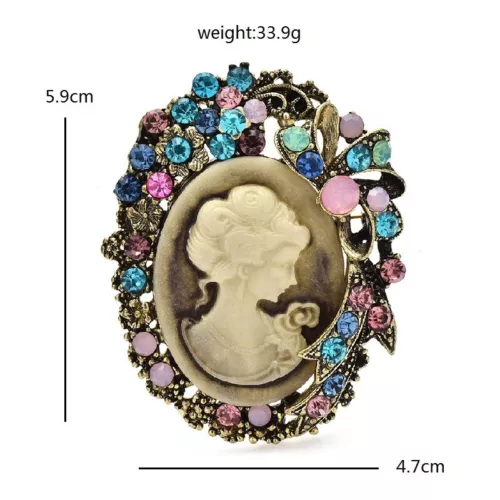 Multi Barock Kamé Strassbrosch PA5171 för wholesale på Faire1