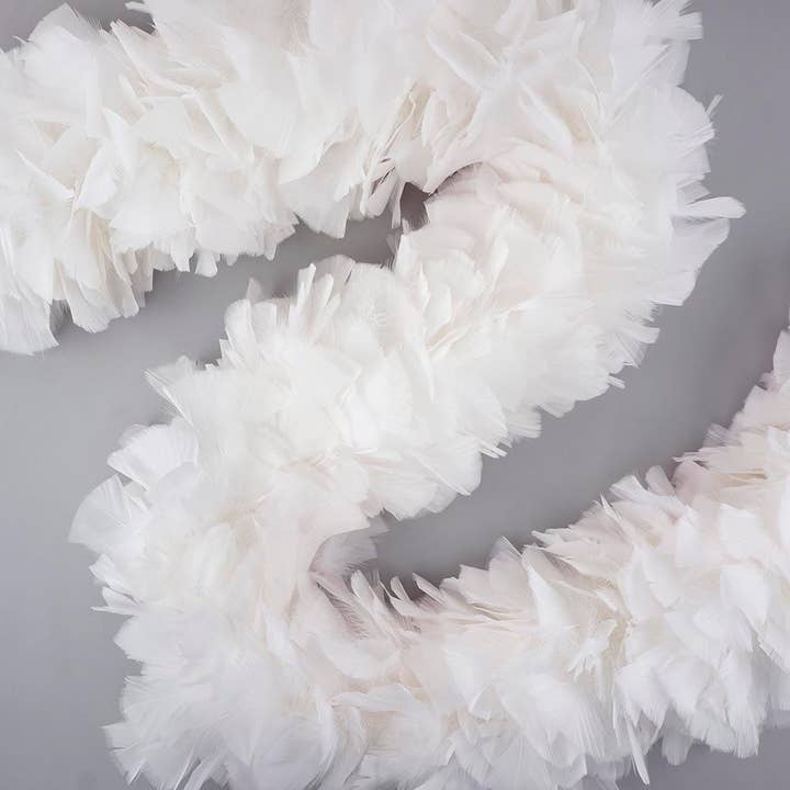 Turkey Feather Boa 6-8" - White for wholesale by Zucker Feather Products