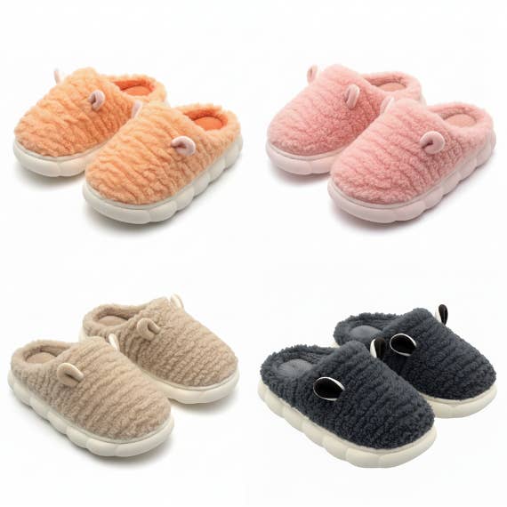 Børns Tøfler med Dyreører – 4 Farvevarianter for engroshandel hos TEXLINA