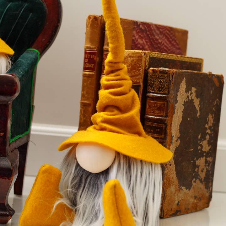 Gnomevillestudios - Wholesale Decorative Tabletop Object - Fall Wizard Gnomes – All-Season Magical Book Shelf decor11