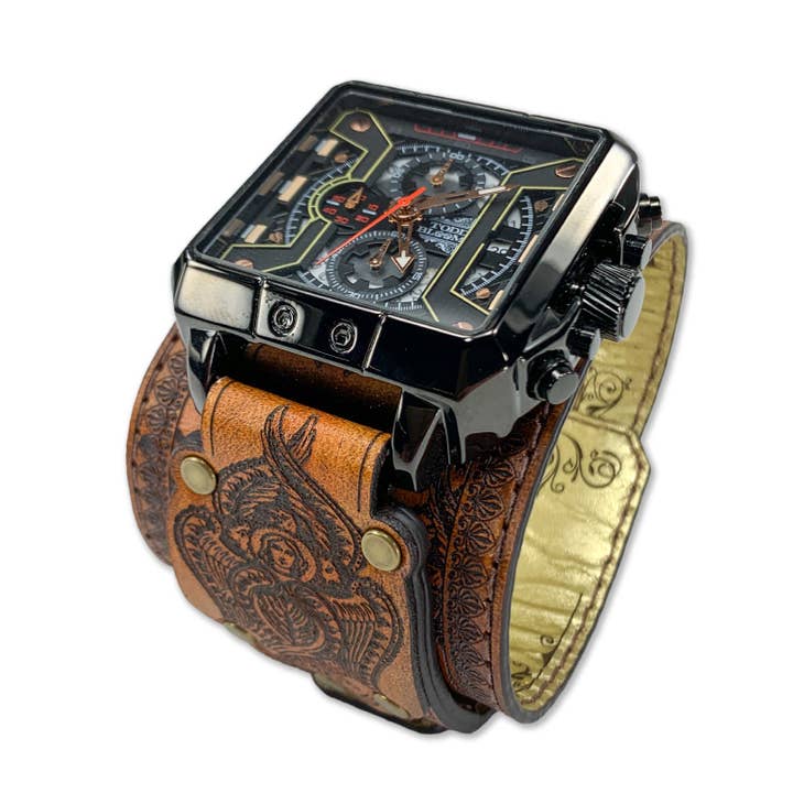 ANGEL EYES I-MENS HAND MADE-FULL GRAIN LEATHER-WATCH for wholesale by TODD BLOOM