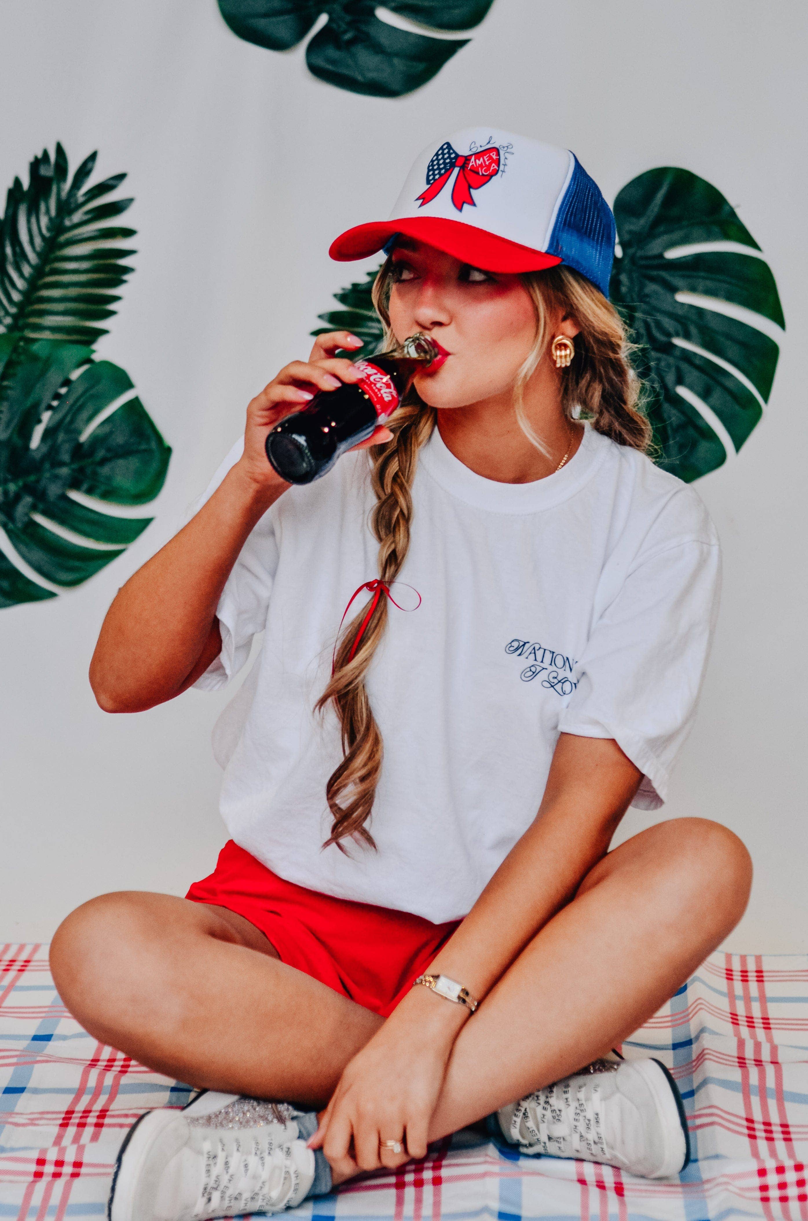 Southern Bliss Co. - Wholesale Trucker Hat - Women's - God Bless America Bow Red, White, and Blue Trucker3