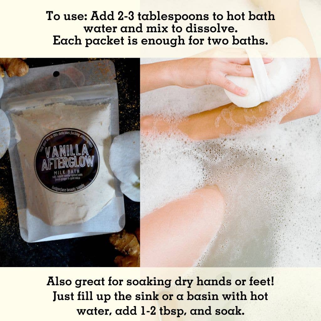 Badgerface Beauty Supply - Vente Lait de bain - Bain au lait de coco et à la vanille. Produit de bain artisanal.2