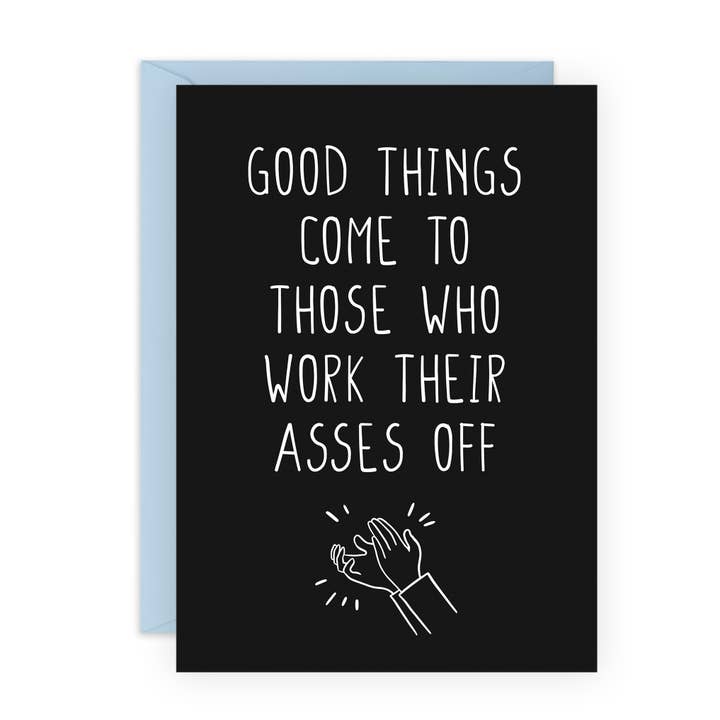 WORK THEIR ASS OFF CLAP Congratulations Card for Him, Her for wholesale by Central 23 Cards