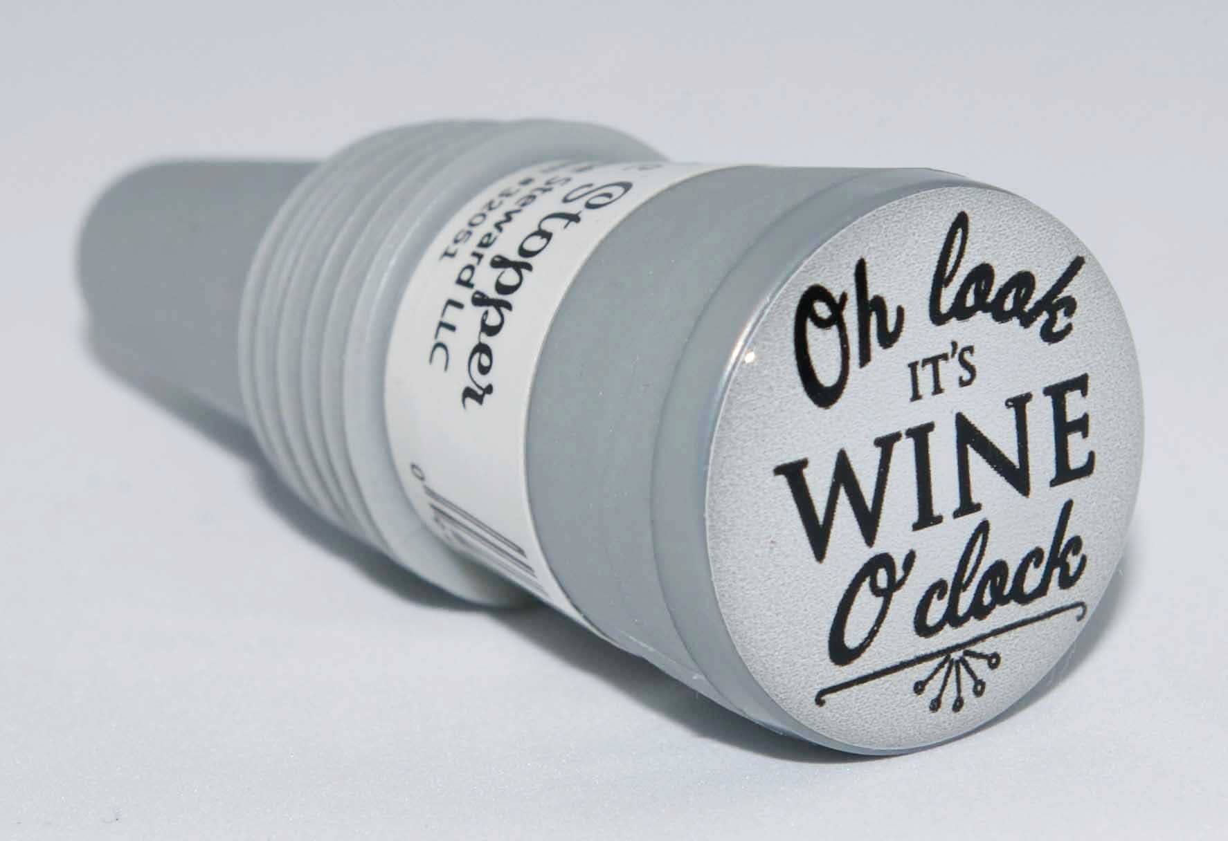 The Wine Steward LLC - Wholesale Wine Stopper - Oh Look it's Wine O'clock Bottle Stopper1