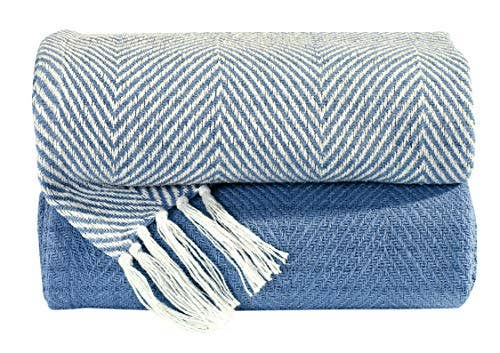 COZY HOMES COLLECTION - Wholesale Throw Blanket - Handwoven Cotton All Season Throw Blankets Chevron Set of 211