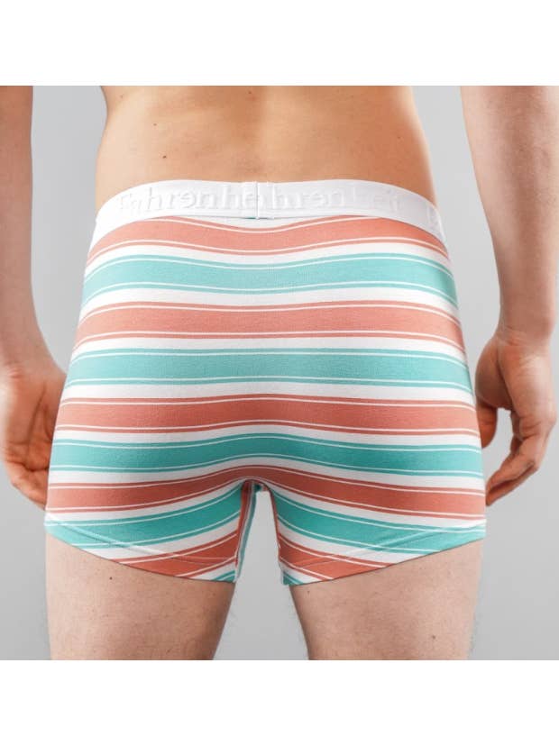 Fahrenheit – Roupa interior - Homem por atacado – Boxer Brief/Roupa interior masculina Coral & Green Stripe Algodão4
