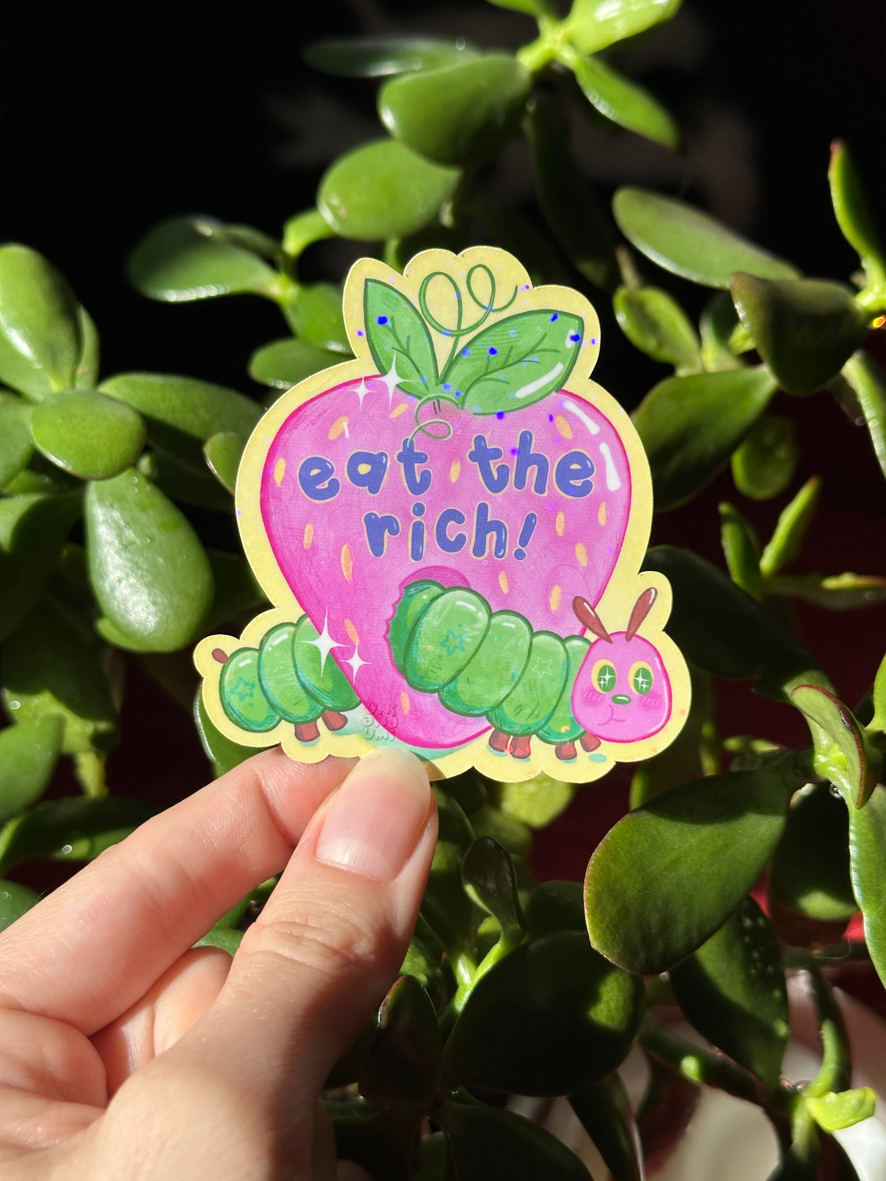 Uni & Umi - Wholesale Sticker - Eat the Rich Caterpillar Sticker | Waterproof Bug Sticker1