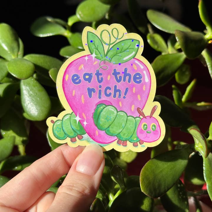 Uni & Umi - Wholesale Sticker - Eat the Rich Caterpillar Sticker | Waterproof Bug Sticker1