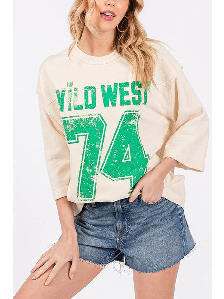 ROUSSEAU - Wholesale Screen Printed T-Shirt - Women's - SHORT SLEEVE GRAPHIC TOP