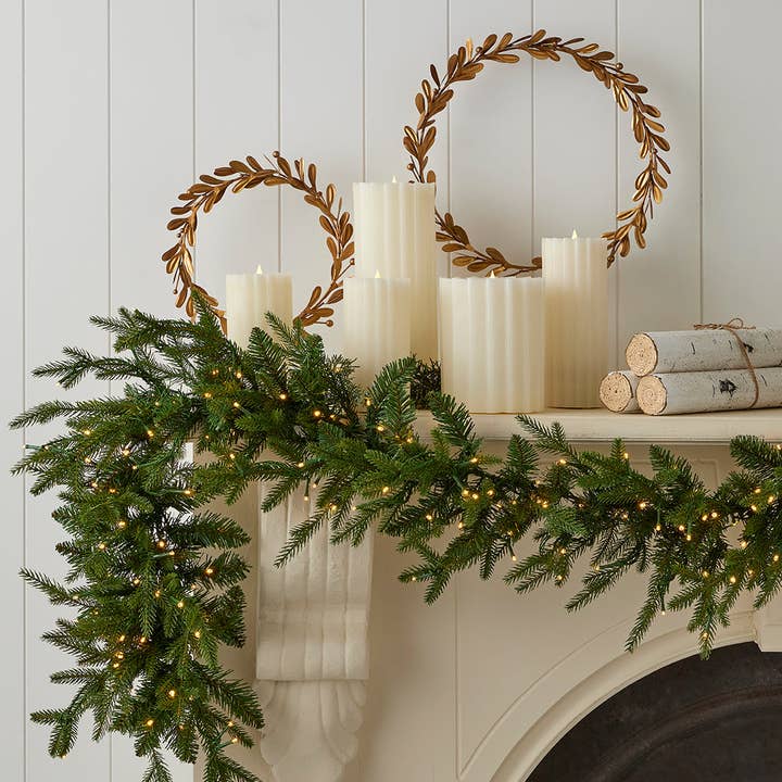 Seasonal LLC - Wholesale Bunting/Garland - Dandan Pine 9' Garland with Warm LED Lights