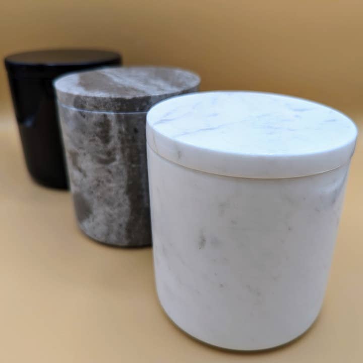 George Jack Candle Co - Wholesale Jar/Filled Candle - White Marble Candle1