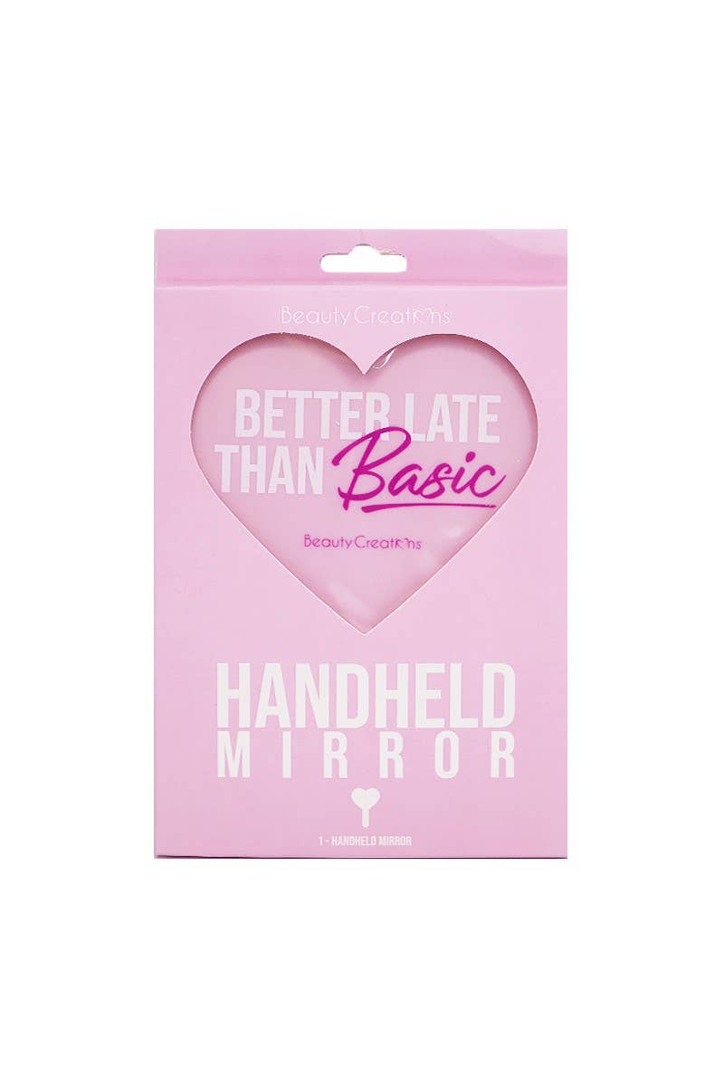 Beauty Creations DC-H2 Pink Heart Handheld MIRROR - 6pc