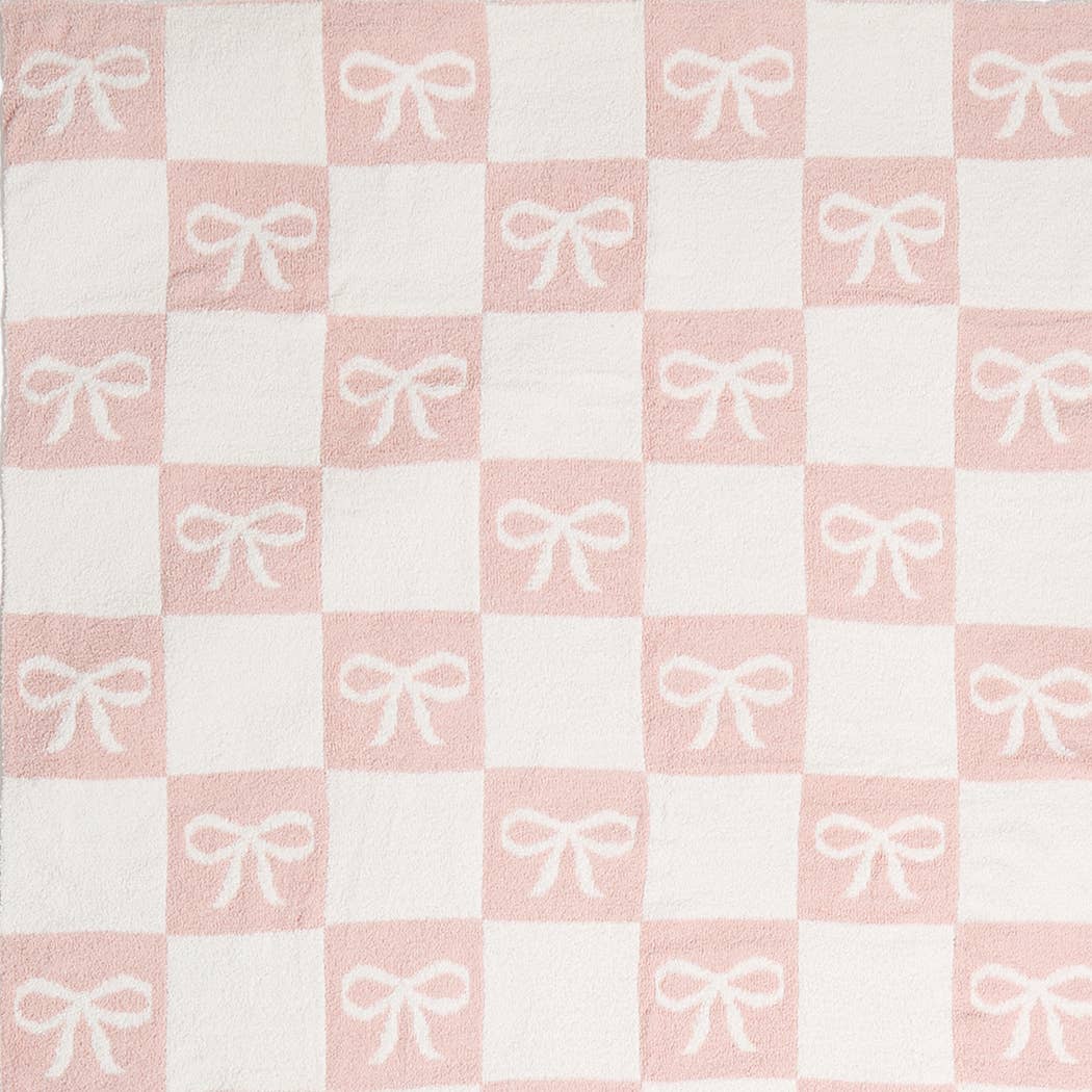 Fashion City - Wholesale Throw Blanket - RIBBON AND CHECKERED Cozy Soft Throw Blanket 8