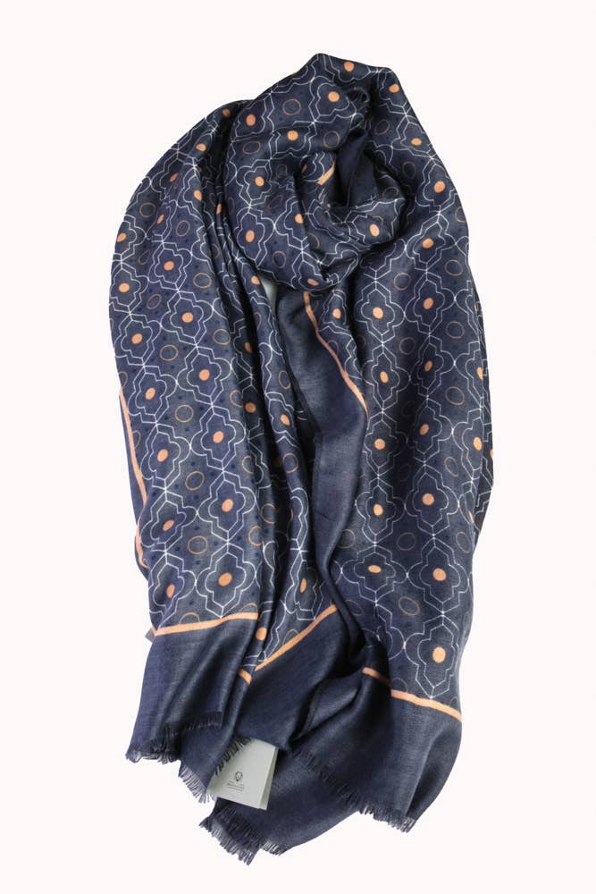 Cairo Blue Unisex Scarf for wholesale on Faire