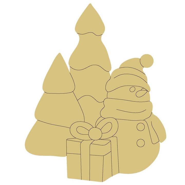 Schneemann-Design von Lines, unvollendeter Holzausschnitt, Stil 46 für den Großhandel von Diverse Woodworking