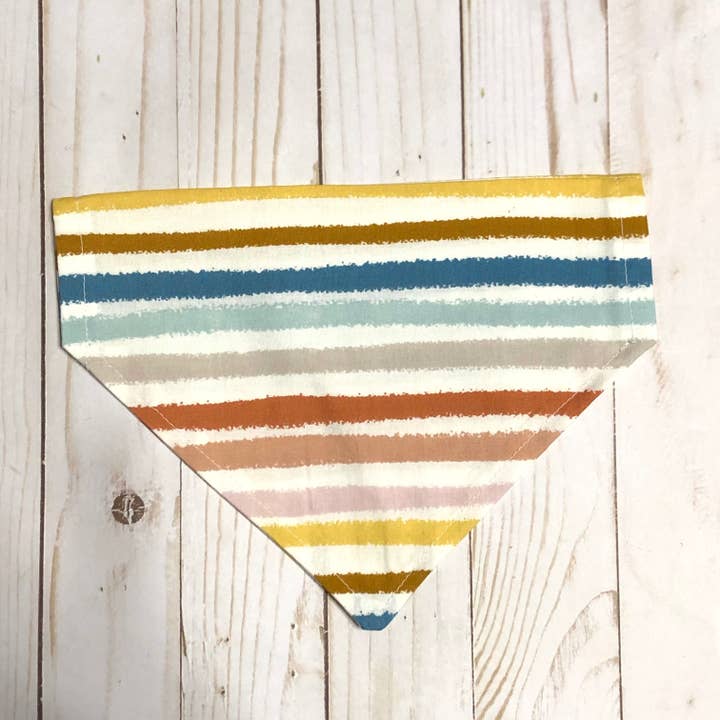 Fall Stripe Print Fabric Pet Bandana for wholesale by MDStickerShop