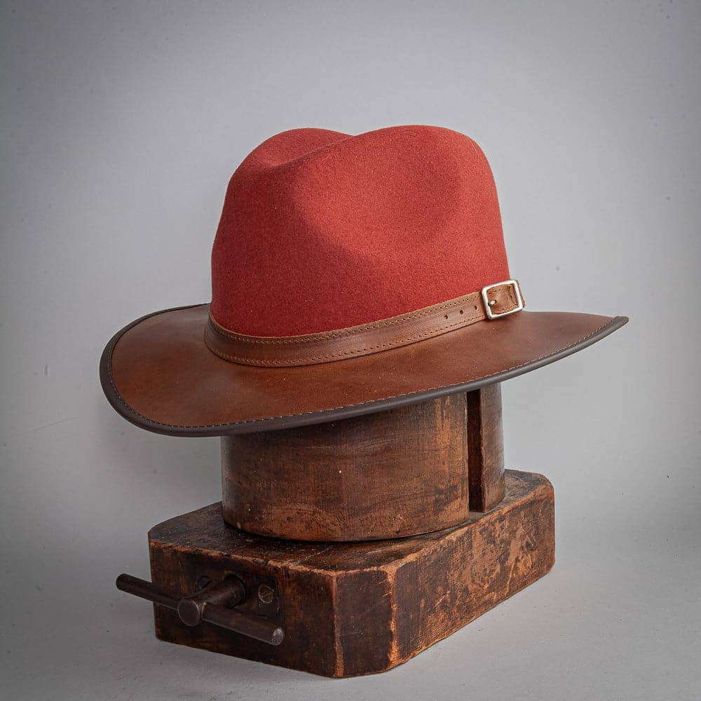 American Hat Makers - Vente Chapeau en feutre – unisexe - Chapeau Fedora extérieur en feutre de laine et cuir - Style Summit8