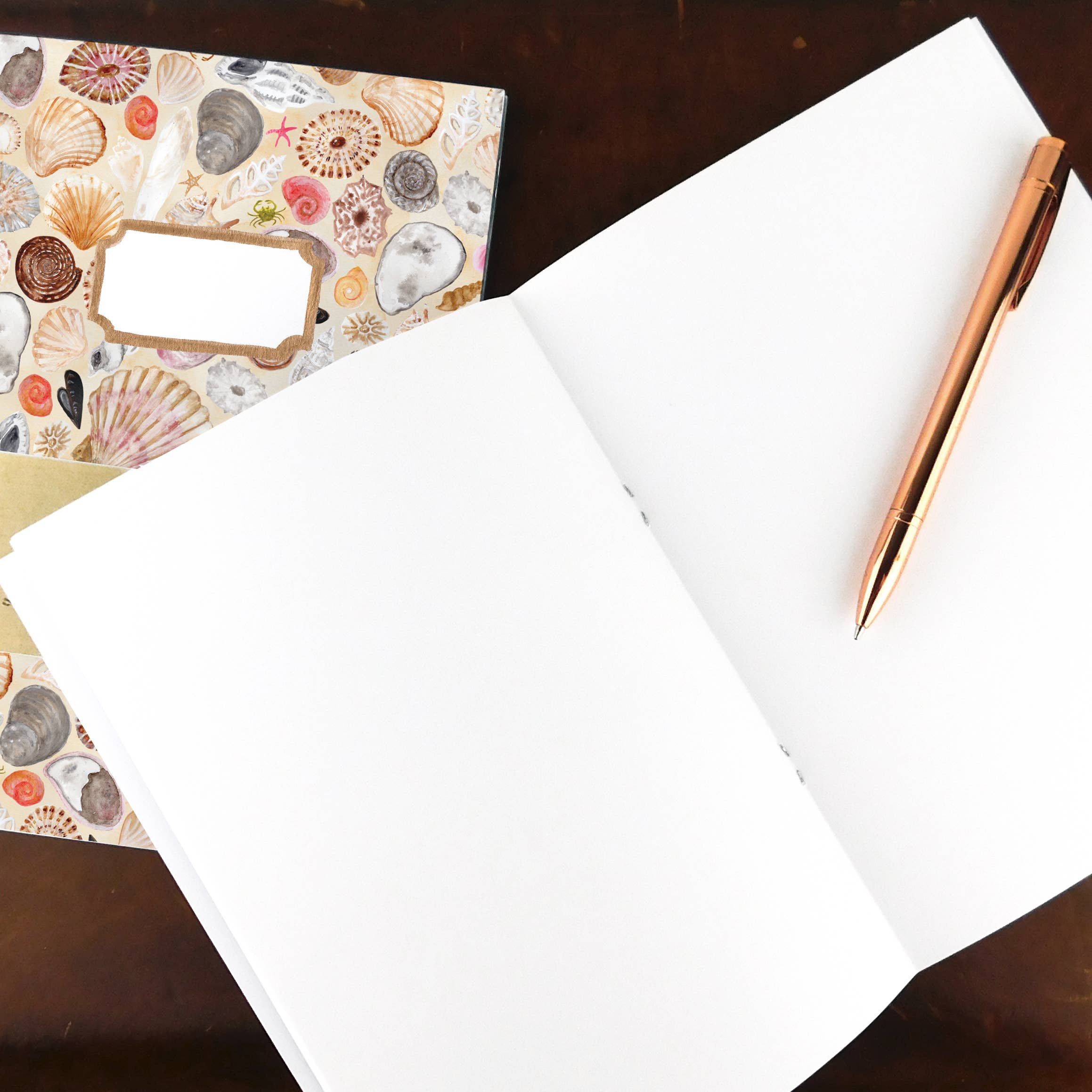 Bison Bindery – wholesale Notebook – Conchae Sea Shell A5 Recycled Notebook - 36 Plain Pages1