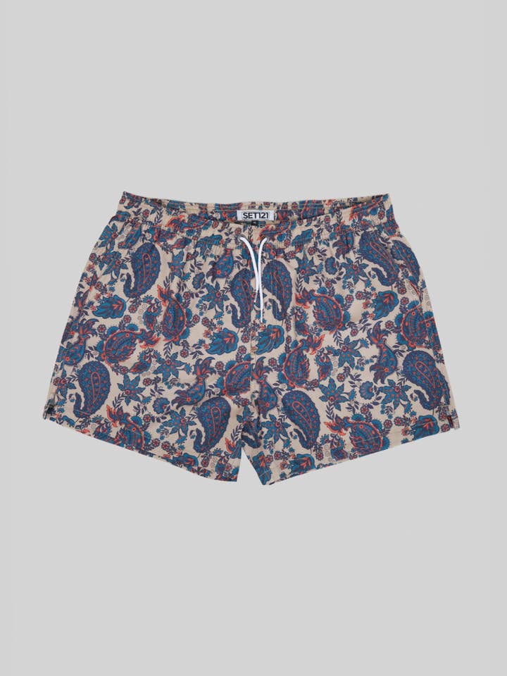 Short de bain vintage à motif cachemire pour la vente par SET121
