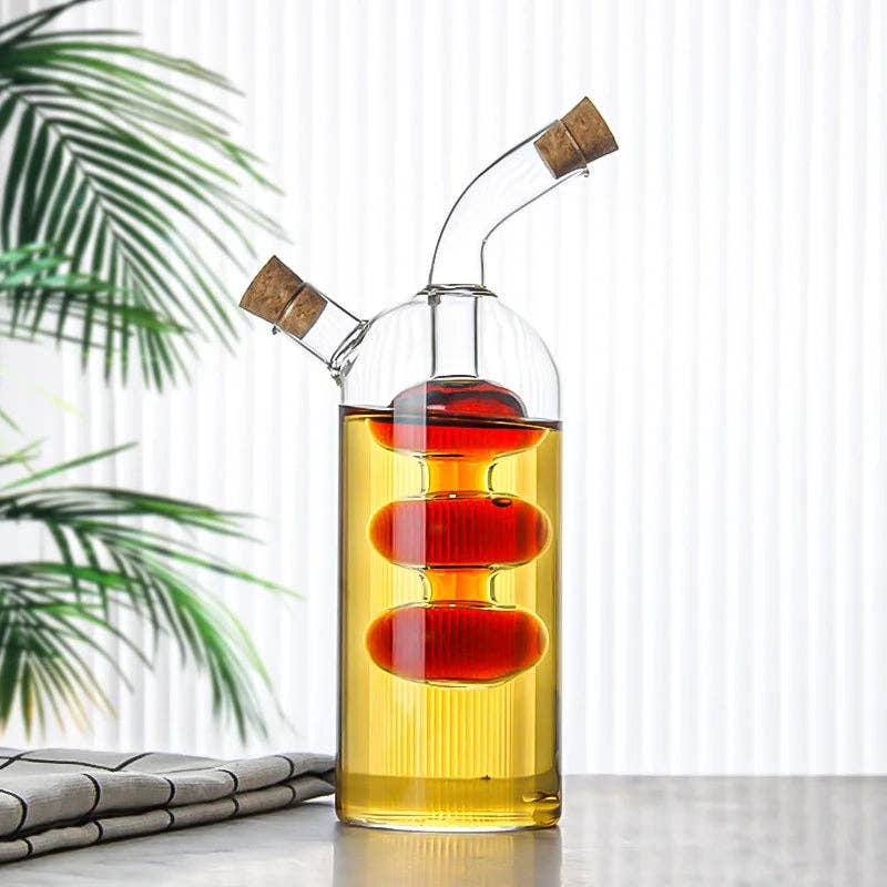 Kiyo Home - Wholesale Oil/Vinegar Dispenser - 2-in-1 Oil & Vinegar Bottles | Oil Dispenser | Pantry Staple3