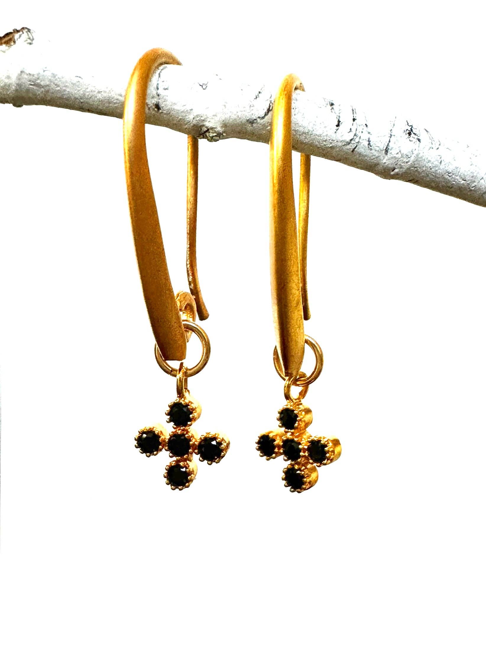 CV Designs - Vente Boucles d'oreilles pendantes - CZ Cross Drops-CVCT-BEST SELLER3