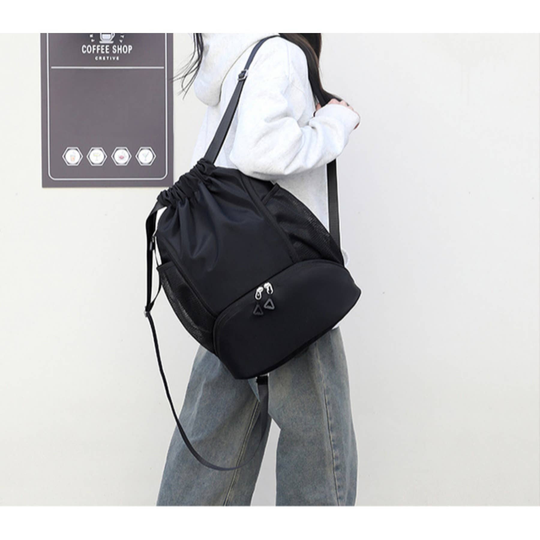 wandf - Wholesale Backpack – Women's - Fashion Drawstring Backpack Gym Bag with Shoes Compartment21