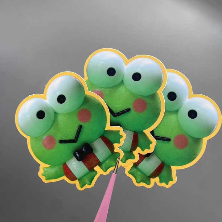 megoogs draws - Wholesale Sticker - Little Green Frog Matte Vinyl Sticker