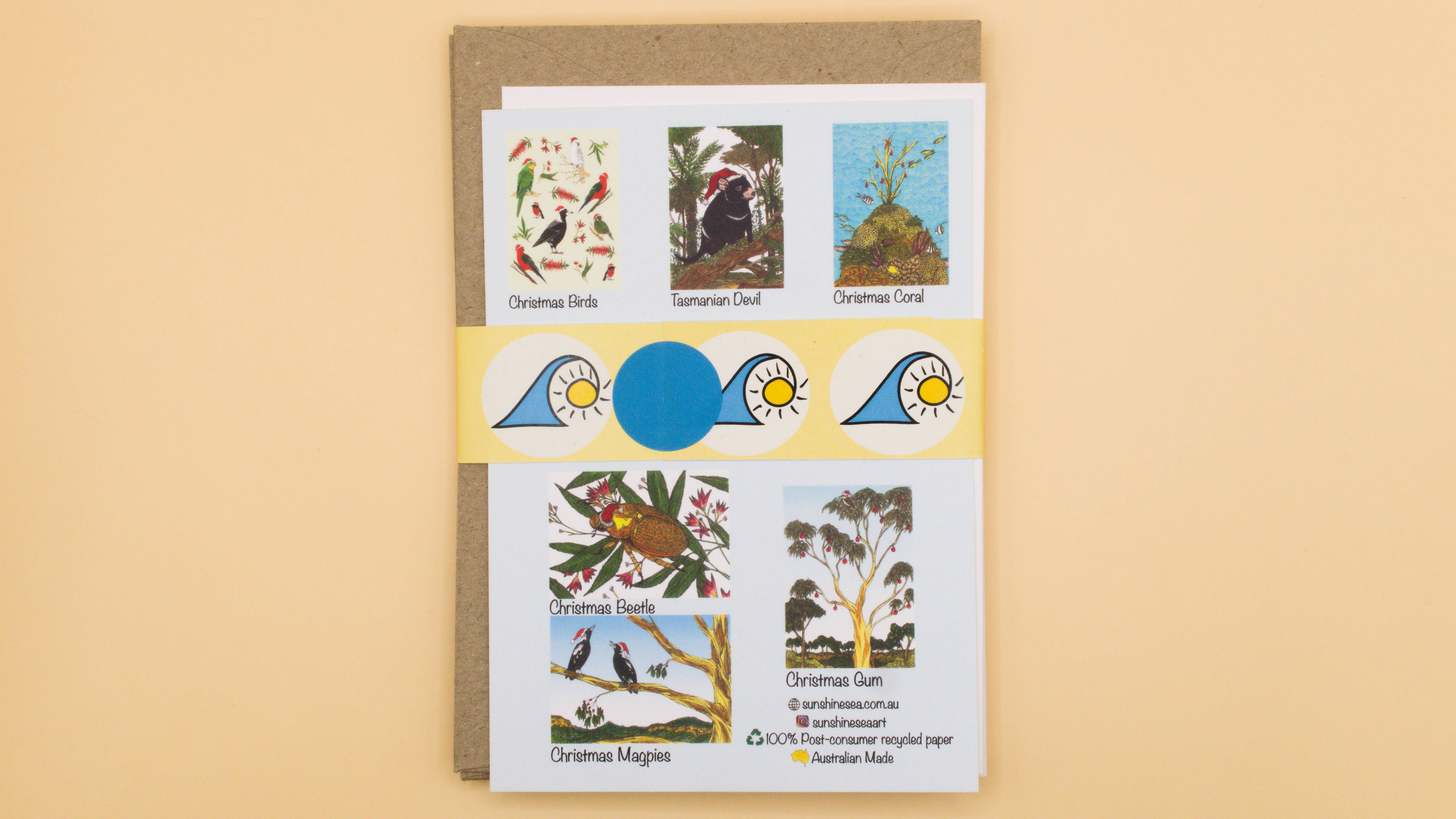 Sunshine Sea Art – Engroshandel Julekort – Julesamling Sæt med 6 Australske Julekort6