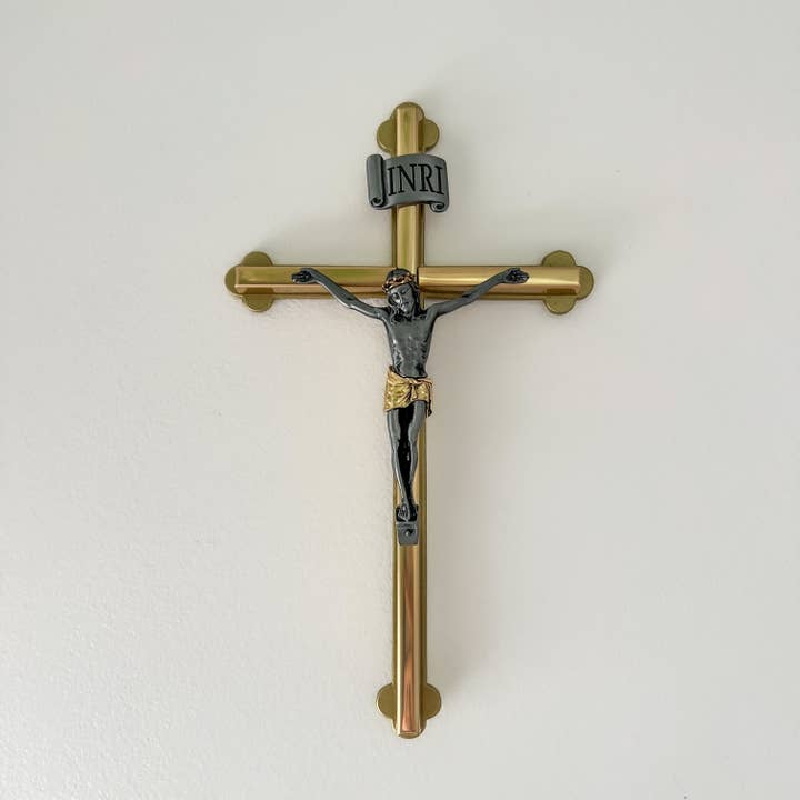 Abbey + CA Gift - Wholesale Wall cross - 2-tone Wall Crucifix 8”