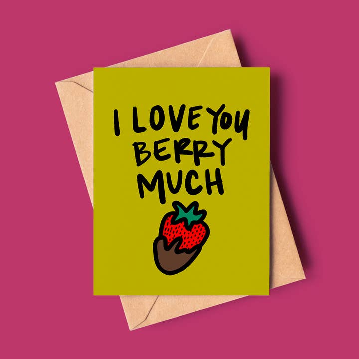 Carte de vœux "Je t'aime très fort" - Saint-Valentin pour la vente par Milk & Honey