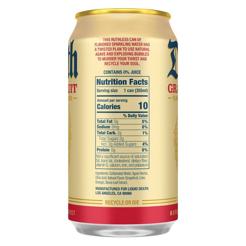 Grandpa Joe's Candy Shop – wholesale Sparkling water – Liquid Death Grave Fruit 12fl oz, 6ct1