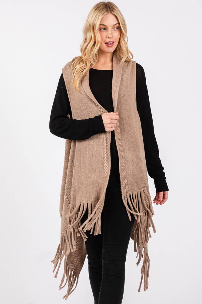 Hana - Vente Veste sans manches – femme - Gilet d'hiver en tricot à pompons à pois gaufrés12