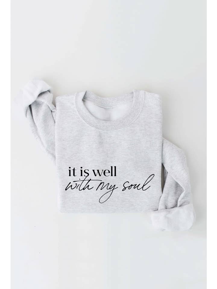 OAT COLLECTIVE - Wholesale Graphic Sweatshirt - Women's - IT IS WELL WITH MY SOUL Graphic Sweatshirt Top5
