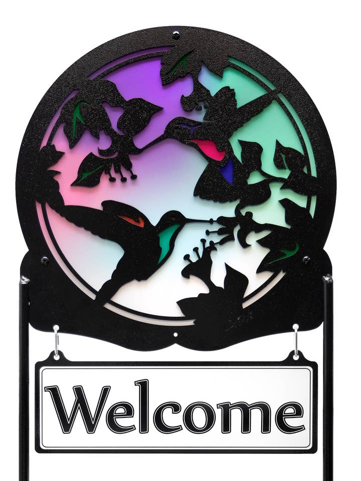 Targa da giardino in metallo HUMMINGBIRD per la vendita all'ingrosso da parte di SWEN Products