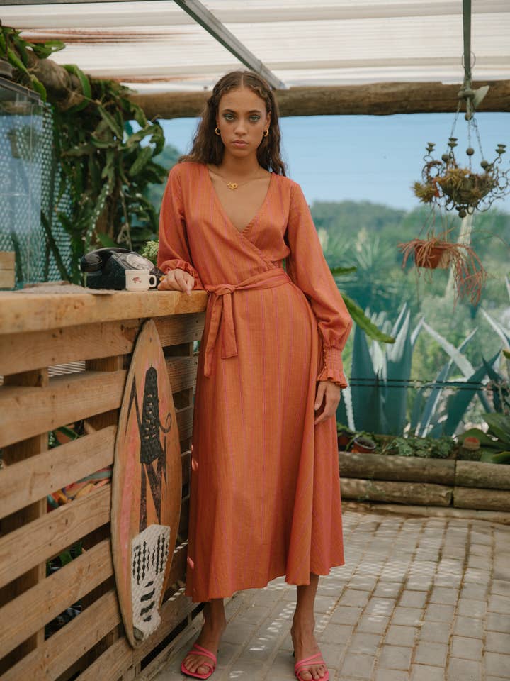 Celsiana Dress Orange for wholesale by SIZ