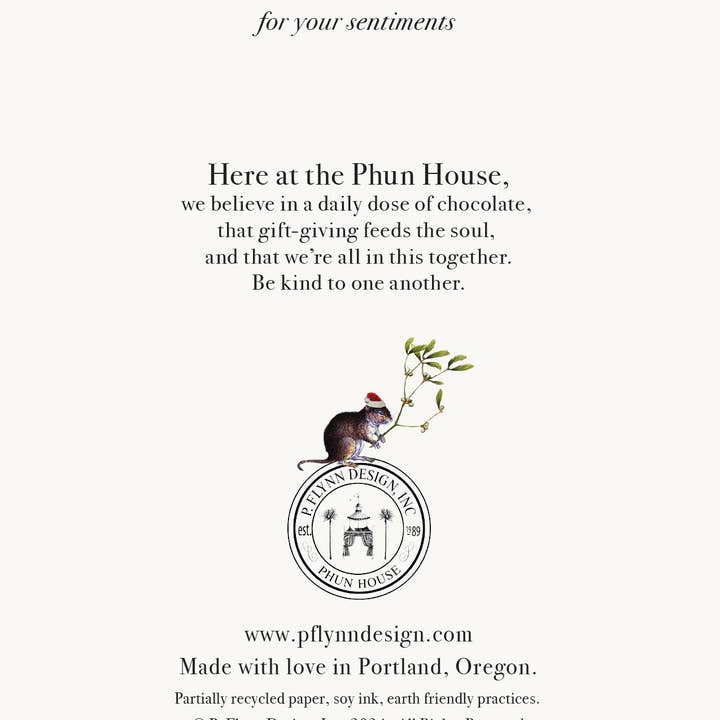 P. Flynn Design / Phun House – Engroshandel Julekort – Glædelig jul, mine kære Holiday A2 kort