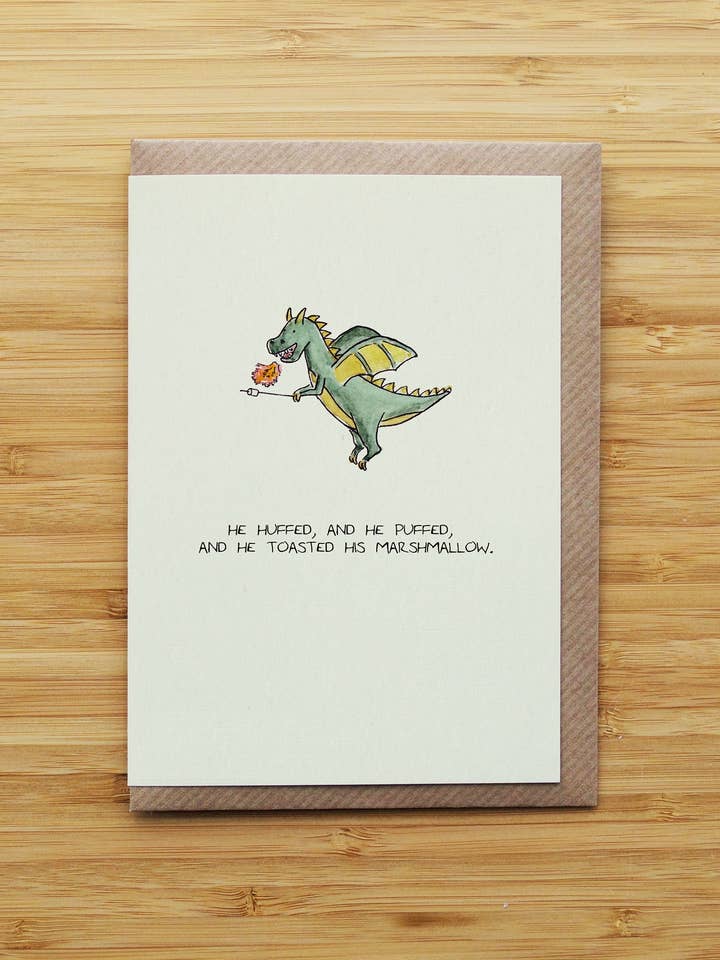 Drakenkaart - Schattig - Verjaardag - Gerecyclede Kaart voor wholesale door RossJDesigns