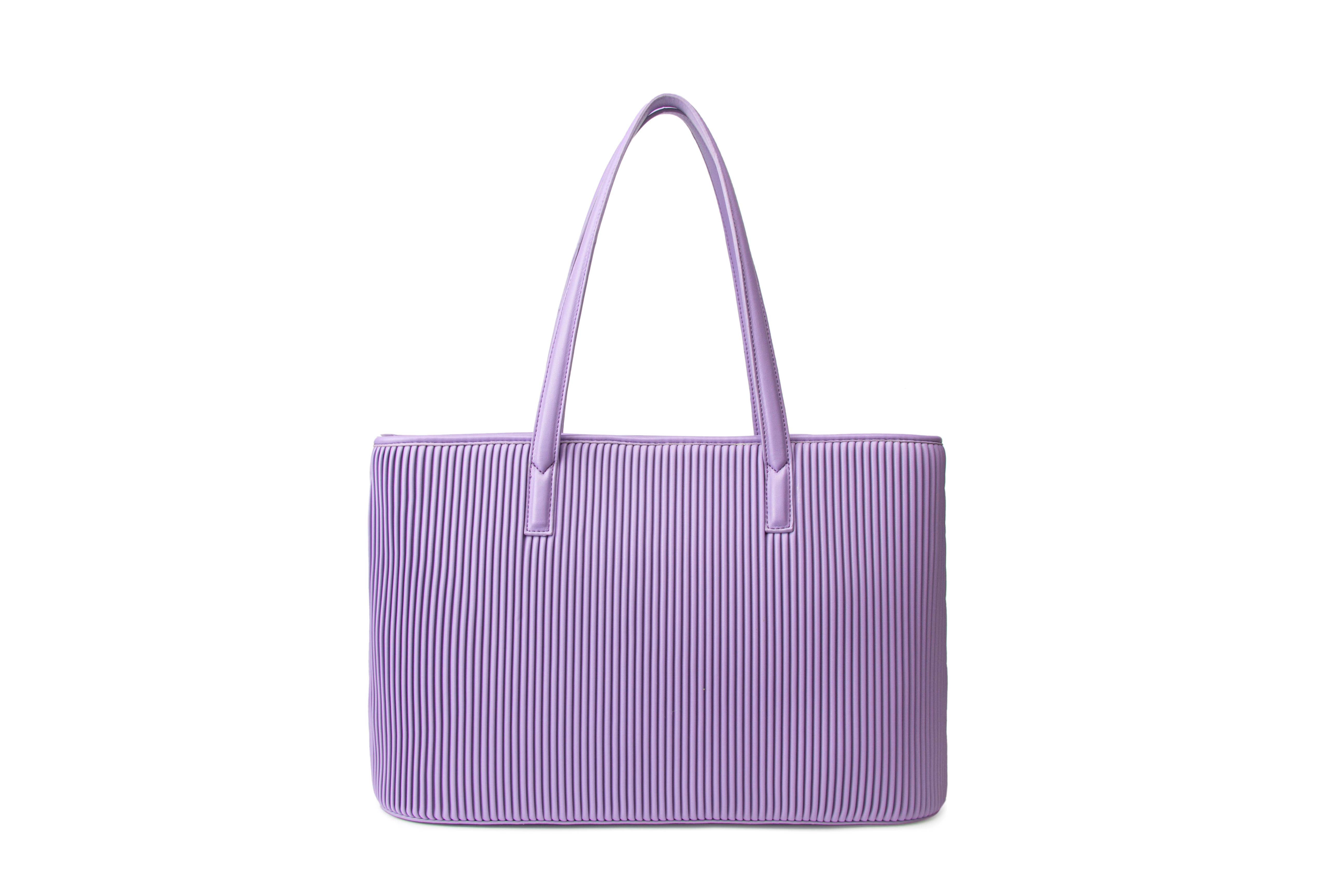 Sadie - Recycled Vegan Tote Bag - Lavender Pleated for wholesale on Faire2