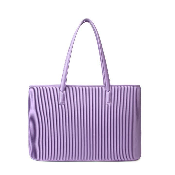 Sadie - Recycled Vegan Tote Bag - Lavender Pleated for wholesale on Faire2