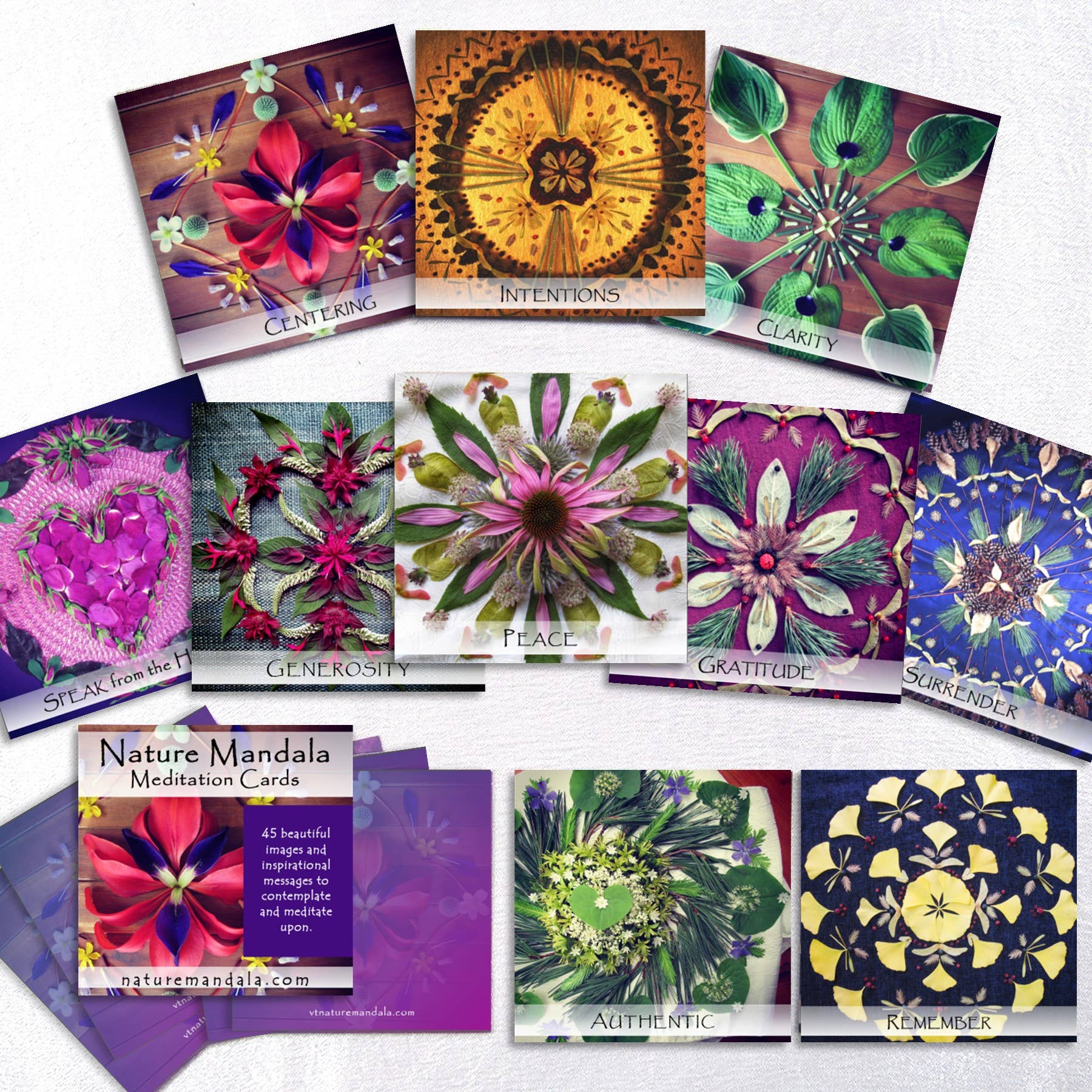 Nature Mandala Art - Wholesale Tarot Cards - Nature Mandala Meditation Oracle Deck :: 45 Flower Designs1