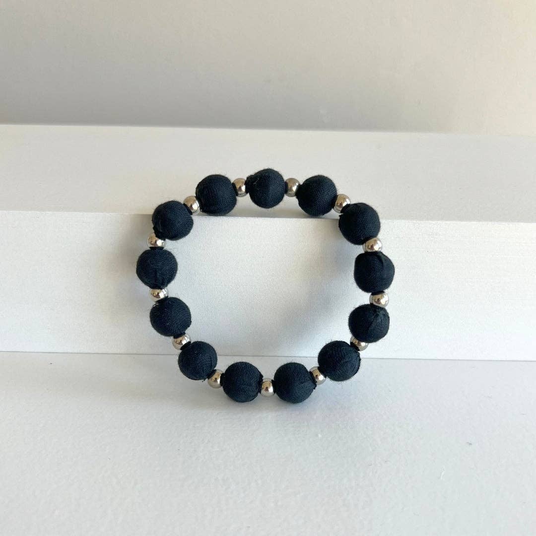 Humble Hilo - Vendita all'ingrosso Bracciale con perline - Bracciale Humble Hilo Sari Jewelry, con Perline di Tessuto e Perline Metalliche8