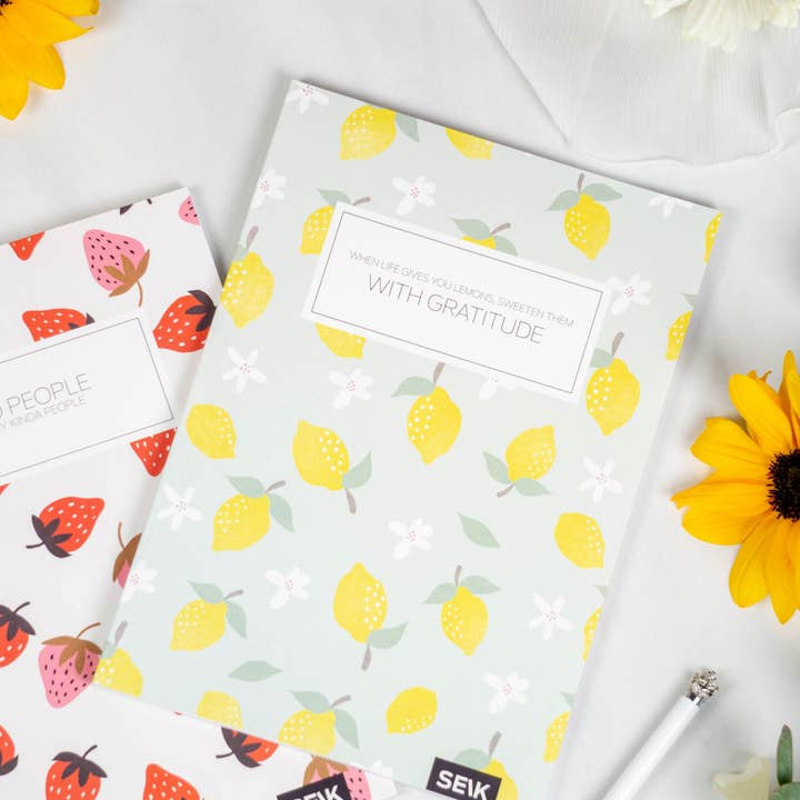 SEIK – wholesale Anteckningsbok – Bullet Journal/Prickade anteckningsbok jordgubbar och citroner (2 st
