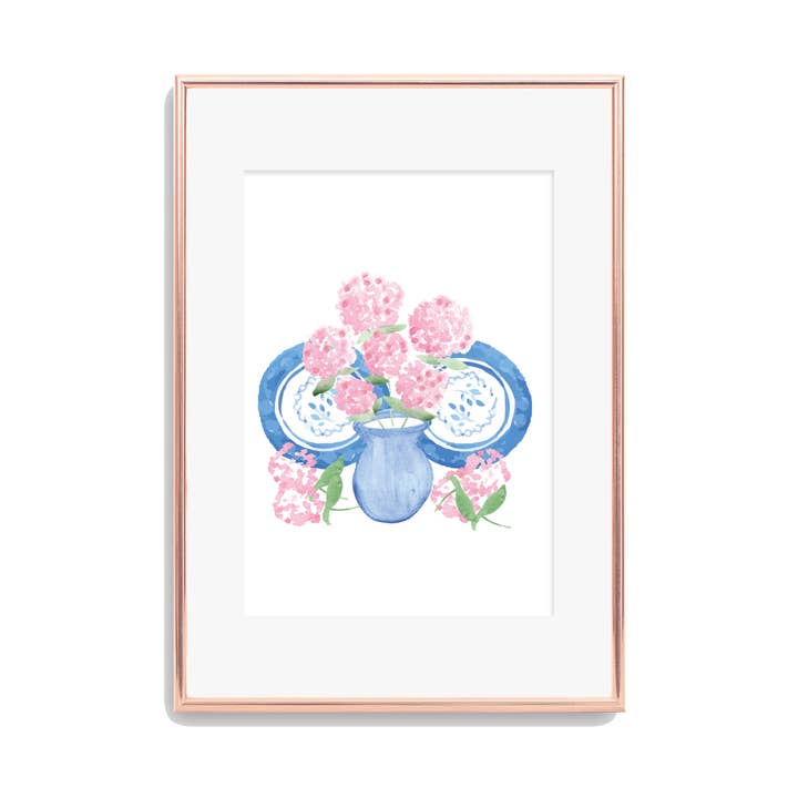 Collection Bleu et Blanc, Imprimé Gail pour la vente par Claire Sanders Calligraphy