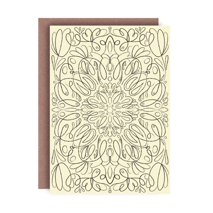 Simple Mandala Greeting Card for wholesale by Lione & Sheikh