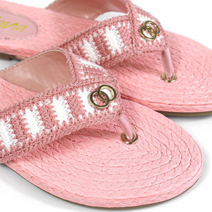 COCO-2 KNIT UPPER THONG W/ SANDAL PINK for wholesale on Faire