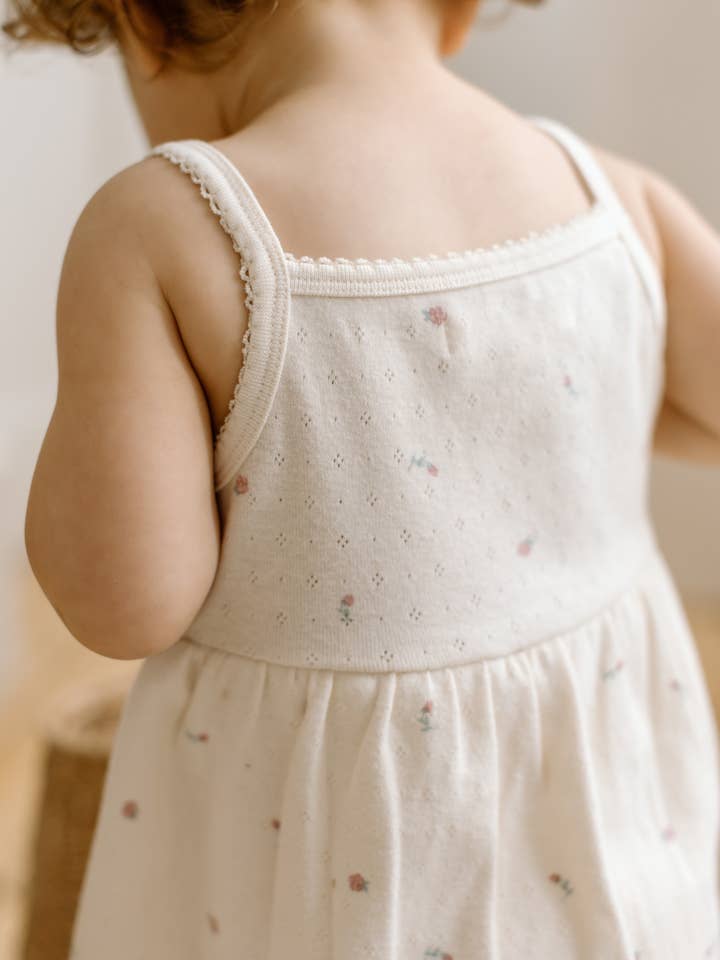 Colored Organics - Wholesale Bodysuit (Non-Footed) - Baby - Organic Baby Soleil Pointelle Bodysuit Dress - Pia Floral